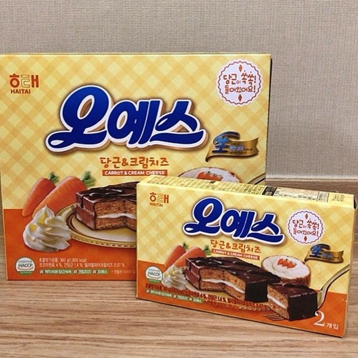 당근 케이크 버전으로 만들어진 해태 신상 ‘오예스 당근&크림치즈’