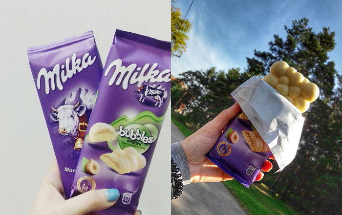 부드럽고 달콤한 화이트 초콜릿 꽉꽉 눌러 담아 달콤 터지는 ‘밀카 버블스’