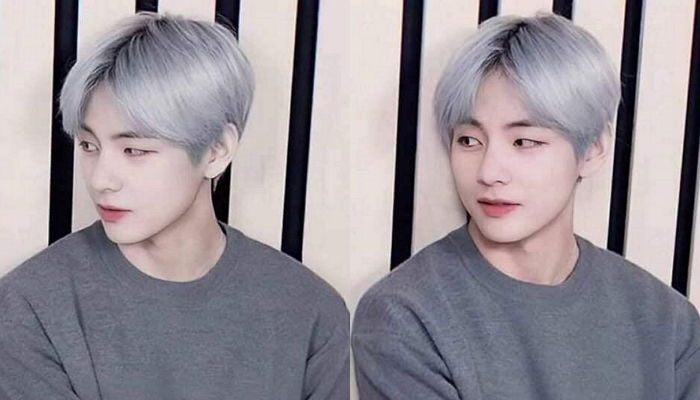 제발 ‘은발’ 해달라고 난리 난 방탄 뷔 염색 합성 사진