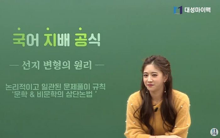 학생들이 칠판 안보고 ‘얼굴’만 봐 오히려 성적 떨어진다(?)는 대성학원 ‘미녀’ 국어강사