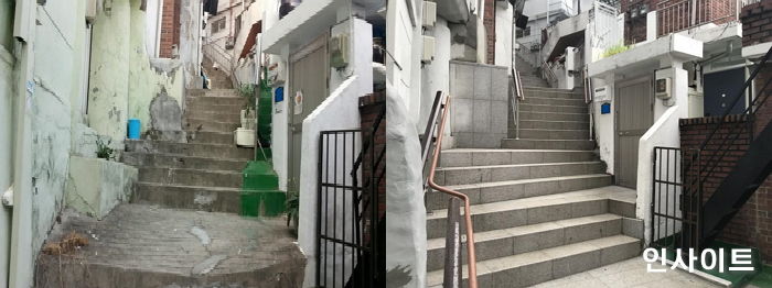 골목길의 낡은 계단이 친환경 계단으로 재탄생하다