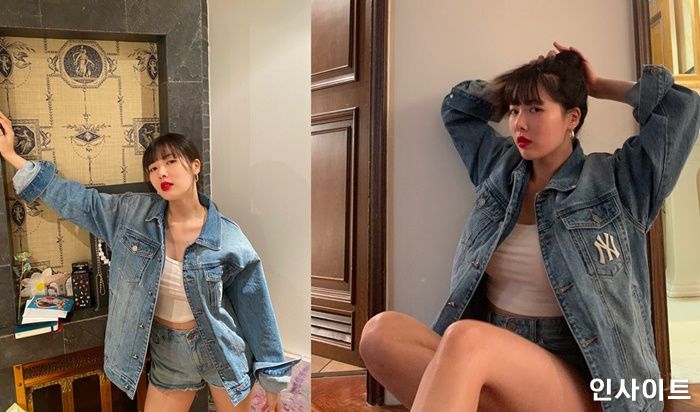 섹시 아이콘 ‘현아’, 청청패션으로 독보적인 스타일 뽐내