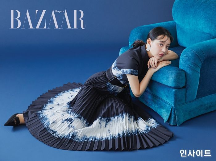 김지원, ‘바자’ 6월호 패션 화보서 청초한 아름다움 공개