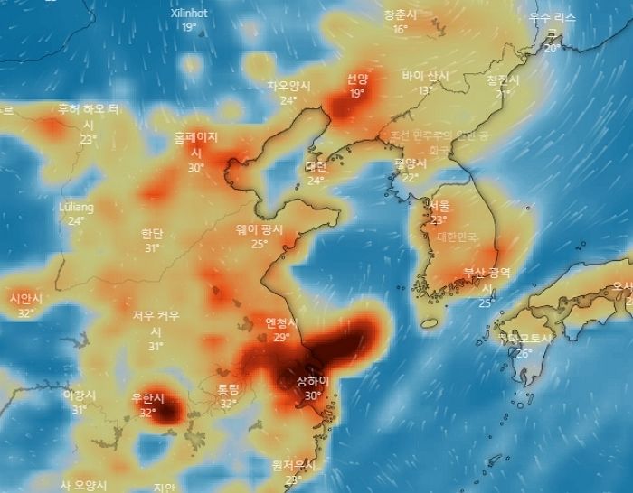 태풍 지나가니 중국서 ‘유해 가스’ 폭탄 몰려오고 있는 한반도 근황