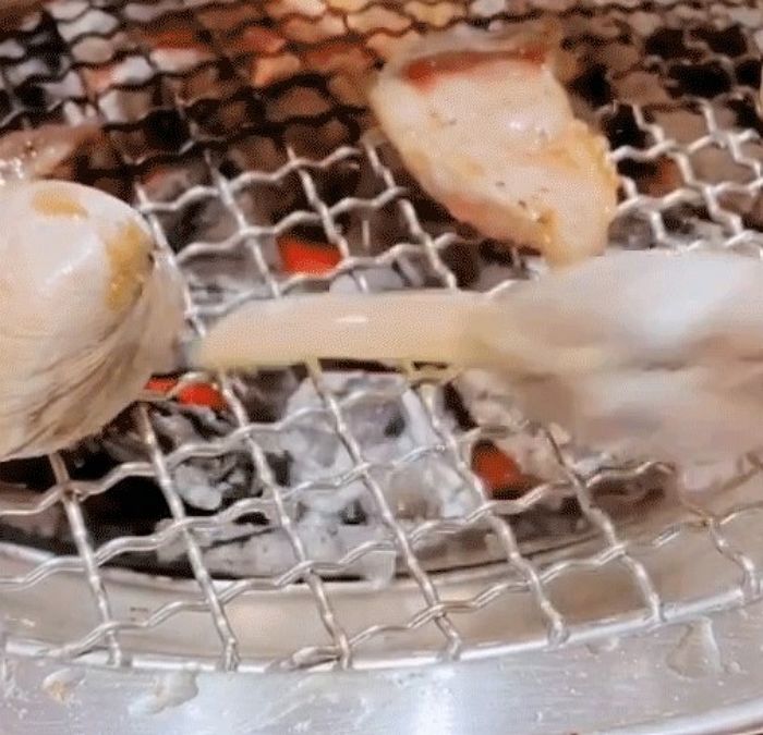 뜨거운 불판 위에서 ‘혓바닥’ 쑥 내밀어 탈출 시도하는 조개 (영상)