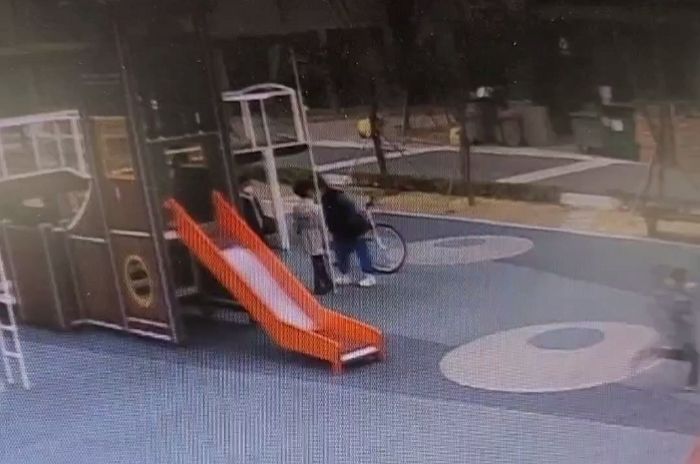 ‘놀이터 일진’에게 아이가 일방적으로 맞았다며 엄마가 올린 CCTV 영상