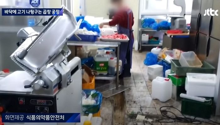 단속반도 기절하게 만든 한국의 어느 프랜차이즈 곱창집 공장 위생 수준