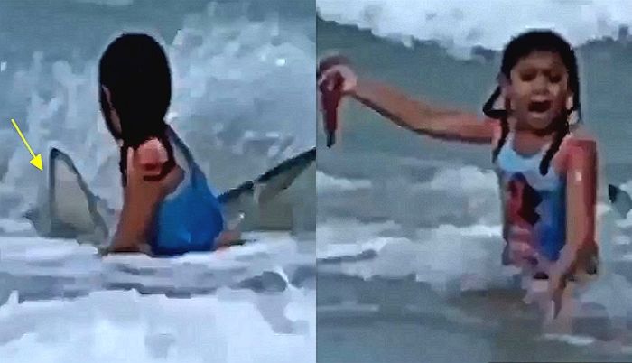 바다서 물놀이 하는 딸 모습 카메라로 찍던 엄마가 목격한 소름 끼치는 장면 (영상)