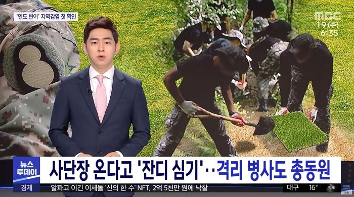 사단장님 온다고 격리병사 ‘떼작업’에 총출동시켜 잔디 심게 한 육군 8사단
