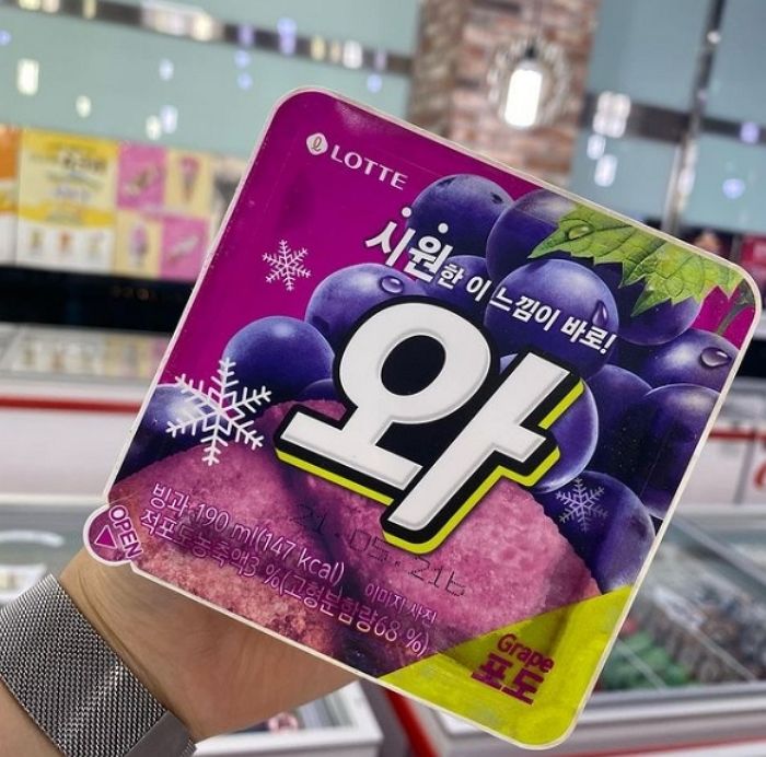 상큼한 포도 샤베트 아삭아삭 씹히는 ‘와’ 포도맛 나왔다