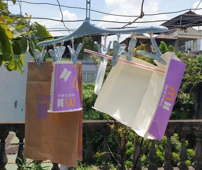 맥도날드 BTS 세트 포장지 세척한 뒤 27만원에 되파는 해외 팬들