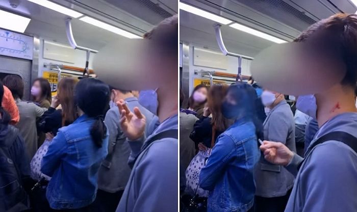지하철서 담배 피우며 말리는 승객에게 “꼰대 같다”고 상욕한 4호선 ‘흡연 빌런’