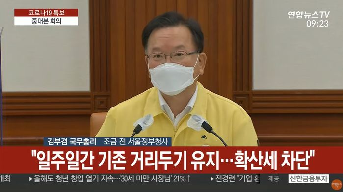 어제(6일) 확진자 1,212명···방역당국 “일단 일주일간 기존 ‘거리두기’ 유지”