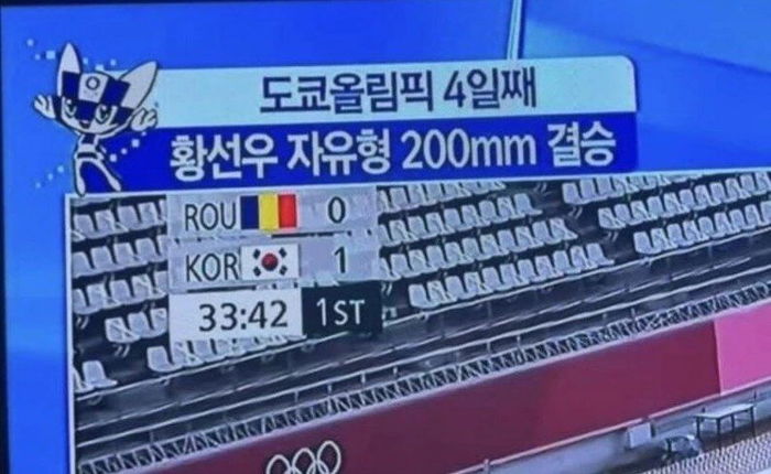 “황선우 200mm 결승”...YTN, 올림픽 수영 중계에서 자막 실수