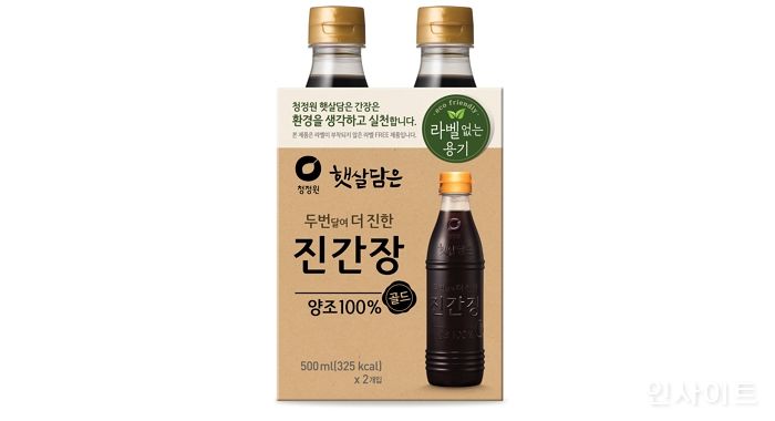 대상 청정원, 무라벨 ‘두번달여 더 진한 진간장 골드’ 출시