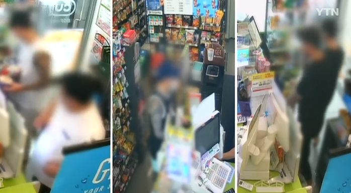 편의점 주인이 ‘마스크’ 쓰라니까 ‘문신남’ 데려와 아이스크림 뺏어 먹는 ‘동네 건달’들 (영상)