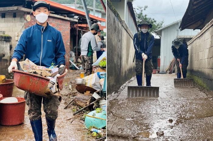 태풍으로 수해입은 주민들 안타까워 한시도 안쉬고 복구해준 육군 병사들