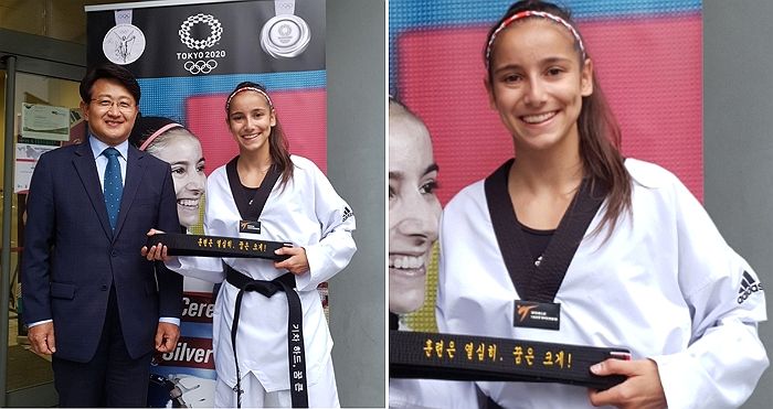 번역 참사 난 ‘검은띠’ 메고 은메달 딴 스페인 ‘태권소녀’에게 한국 대사관이 준 선물