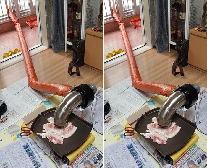 삼겹살 먹고 싶은데 집 안에 냄새 배는 거 싫어 ‘셀프 환풍기’ 만든 아파트 주민