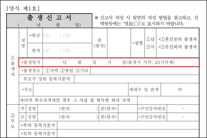 태어난 시간 알 수 있는 출생신고서 ‘만 27세’ 이후로 법원서 완전히 폐기된다