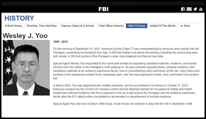 9.11 테러 현장서 유독 가스 버텨가며 시신 수습하다 ‘암’ 걸려 세상 떠난 한국계 FBI 영웅