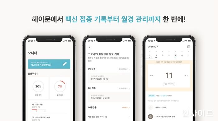 월경관리 앱 헤이문, 백신접종 기록 활성화 나흘 만에 1만 건 넘어
