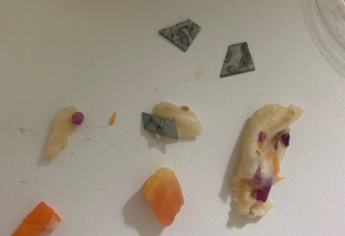 배달시킨 타코 먹다가 입에서 피가 나 뱉으니 ‘커터 칼날’이 나왔습니다 (사진)