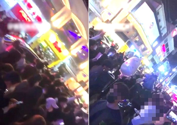 DJ 비트에 맞춰 ‘길거리 춤판’ 벌어진 어제(22일)자 ‘압구정 로데오거리’