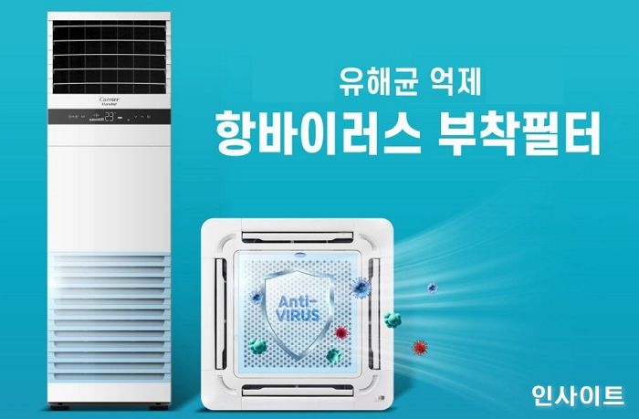 캐리어에어컨, 유해균 억제하는 ‘항바이러스 부착필터’ 출시