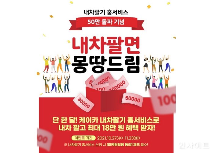 케이카, 내차팔기 홈서비스로 ‘내 차 팔면 몽땅 드림’ 이벤트 진행