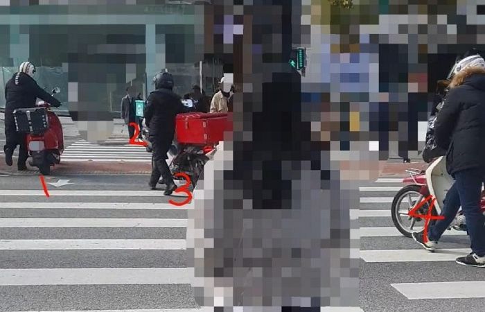 오토바이 탄 채 무단횡단하는 라이더들 끝까지 신고하자 벌어진 기적