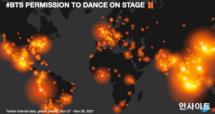 트위터, 방탄소년단 LA 대면 콘서트 관련 2천 6백만 트윗 발생