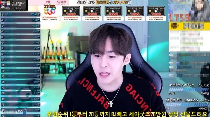 생일 방송으로 하루 만에 별풍선 ‘1억 9천만원’ 어치 선물 받은 세야