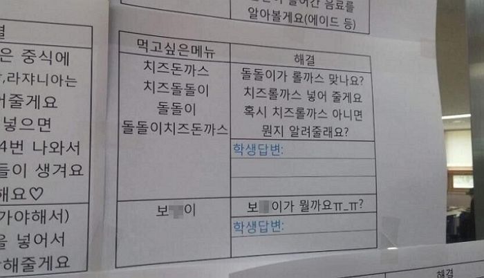 ‘먹고 싶은 메뉴’ 묻는 영양사 질문에 ‘보X이’라며 성희롱 한 남고생