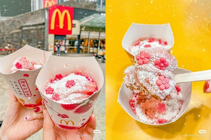 달달한 팥 아이스크림에 코코넛 눈 가득 뿌린 맥도날드 신상 ‘복숭아꽃 맥플러리’