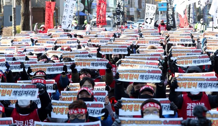 3주째 총파업 중인 CJ 택배노조, 롯데·한진에도 택배 접수 중단 요구