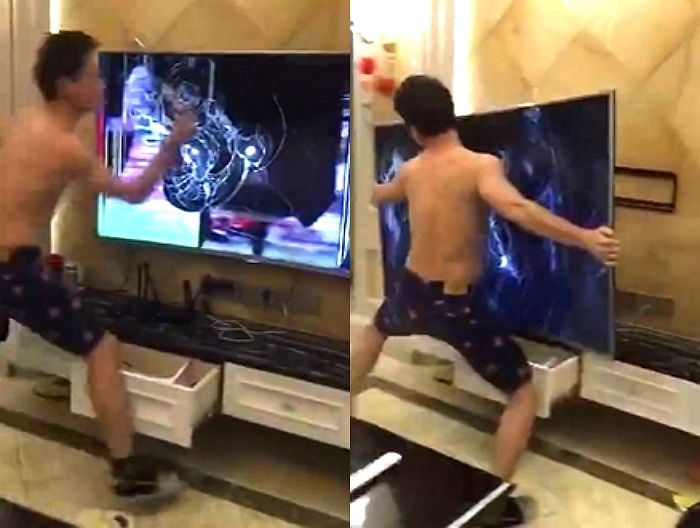 베트남에 대패해 월드컵 본선 진출 실패하자 TV 때려 부순 중국 축구 팬 (영상)