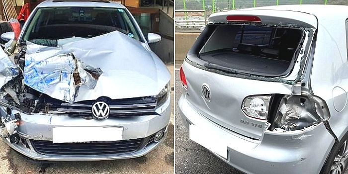 렌터카 직원에게 폭스바겐 차량 수리 맡겼다 2시간 만에 벌어진 일이라며 차주가 공개한 사진