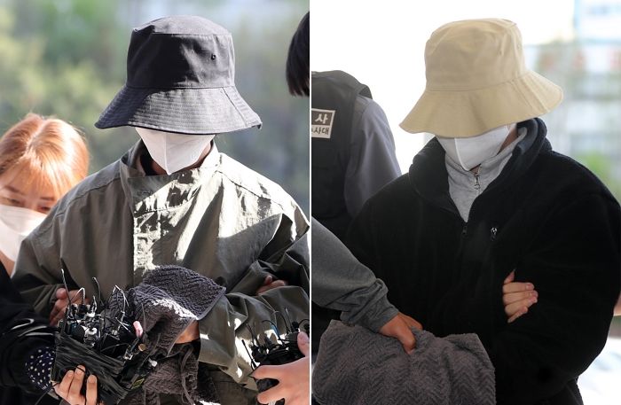 마스크·모자 푹 눌러쓰고 고양경찰서로 압송된 이은해·조현수