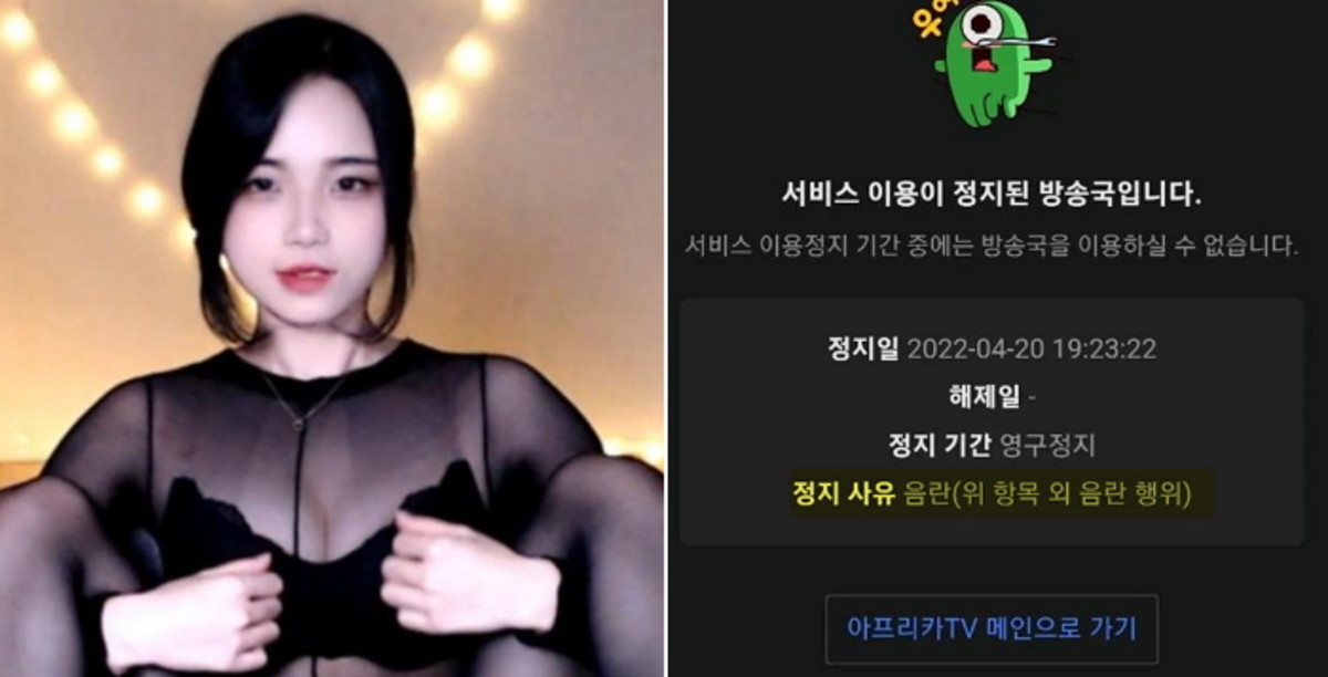 8천만원 사기·교도소 썰' 여캠 킥킥이, 생방서 음란행위 하다 아프리카TV 영구 정지 - 인사이트