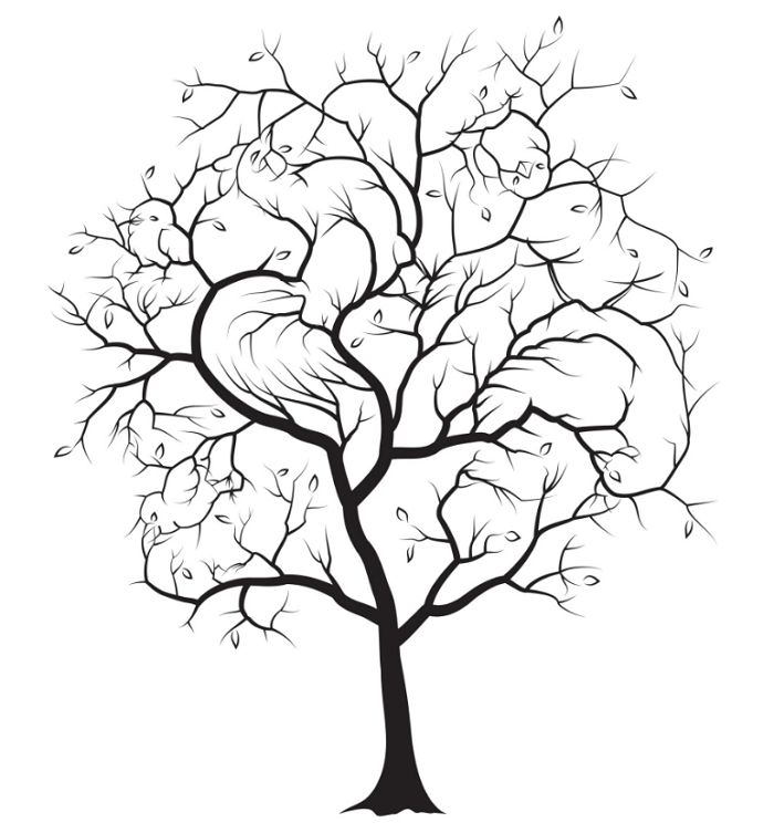 다음 그림 속 나무 사이에 ‘숨어있는 동물’은 모두 몇 마리일까요?