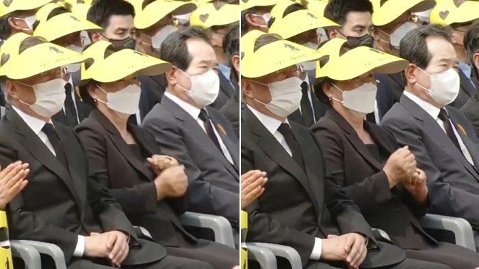 ‘노무현 전 대통령 추도식’서 강산에 노래에 ‘어깨춤’ 추며 리듬 탄 김정숙 여사 (영상)