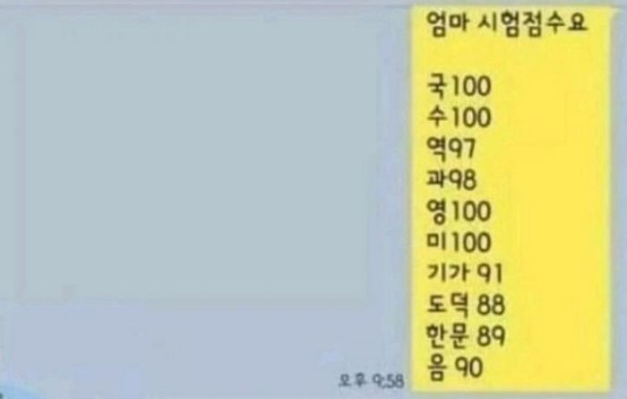 시험 95점 맞은 아들에게 “점수 개판, 노력 안 했다” 카톡 테러한 엄마