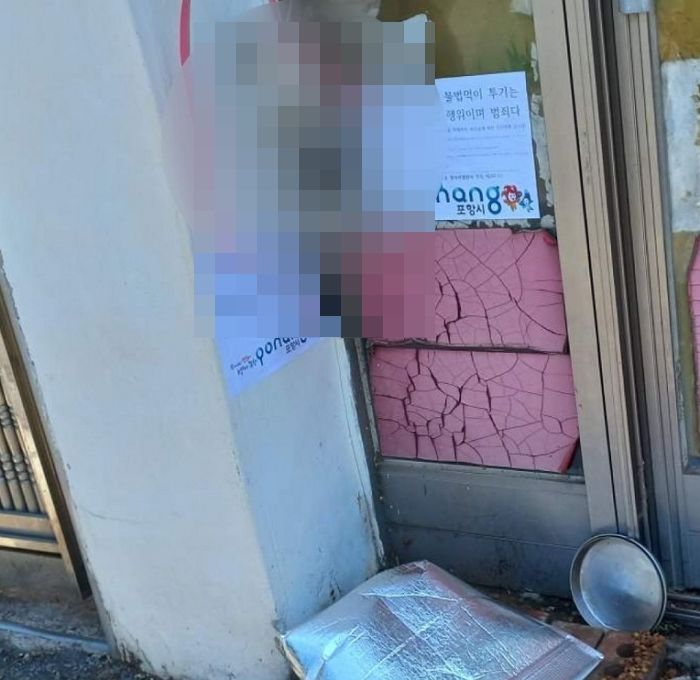 초등학교 앞 급식소에서 피투성이로 목 매달린 새끼 고양이 사체 발견