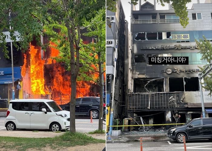 “중3 학생들이 담배꽁초 실외기에 던졌다”...군산 5층 건물 화재 사건 목격담