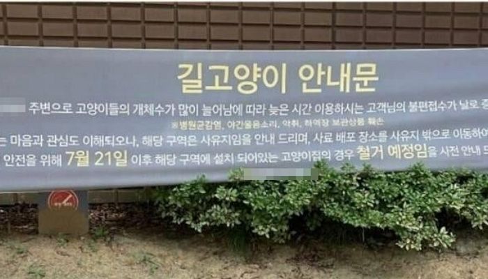 ‘길고양이 급식소 철거’ 현수막 걸었다고 이마트 불매운동 예고한 캣맘들