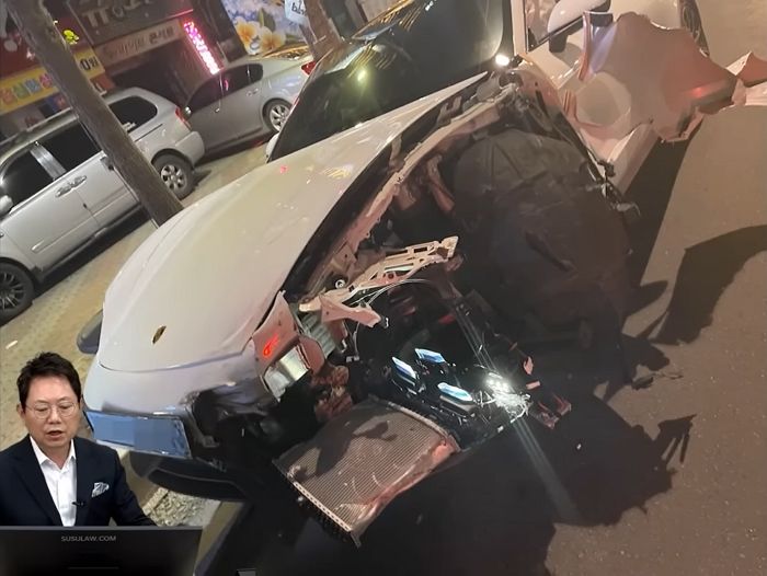 보험 가입도 안한 sm3로 2억짜리 ‘포르쉐 타이칸’ 들이받아 폐차시킨 음주운전자 (영상)