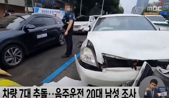 인천 구월동 교차로서 ‘7중 추돌사고’ 낸 20대 만취 운전자