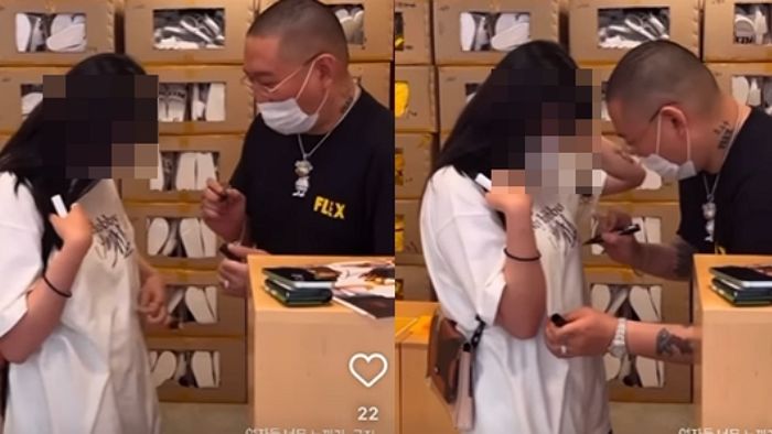 여성팬 가슴팍 위에 직접 사인하는 역대급 팬 서비스 펼친 ‘인기남’ 염따
