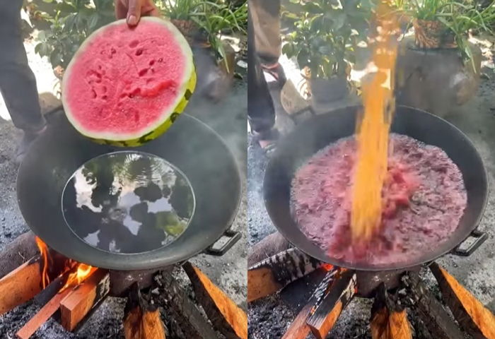 펄펄 끓는 기름에 수박과 옥수수를 넣으면 볼 수 있는 놀라운 변화 (영상)